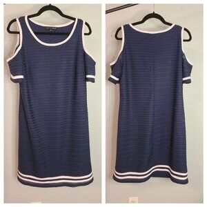 Navy Blue Cold shoulder dress